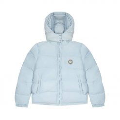 TRAPSTAR IRONGATE DETACHABLE HOODED PUFFER JACKET ICE BLUE