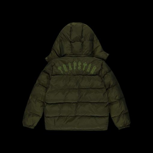 TRAPSTAR IRONGATE DETACHABLE HOODED PUFFER JACKET OLIVE