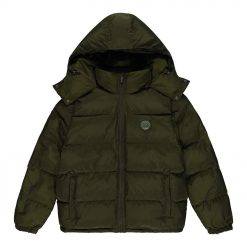 TRAPSTAR IRONGATE DETACHABLE HOODED PUFFER JACKET OLIVE