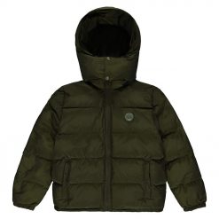 TRAPSTAR IRONGATE DETACHABLE HOODED PUFFER JACKET OLIVE