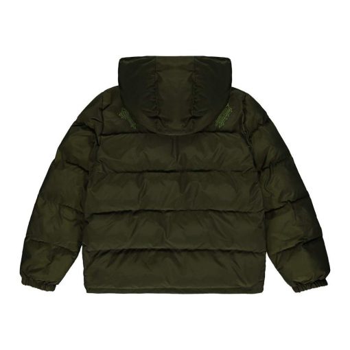 TRAPSTAR IRONGATE DETACHABLE HOODED PUFFER JACKET OLIVE