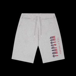 TRAPSTAR OVERSIZED DECODED SHORTS GREY RED GRADIENT