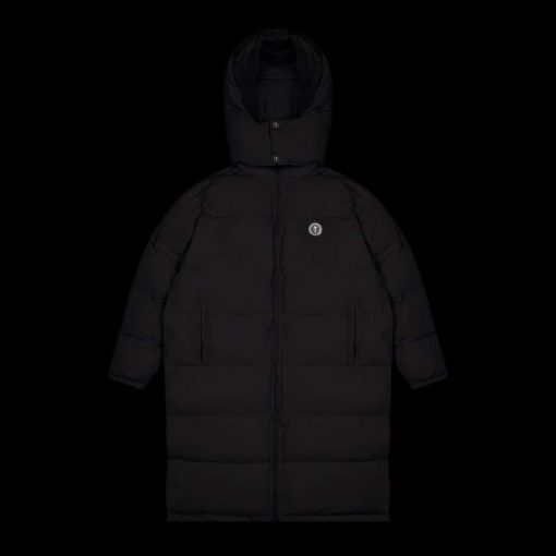 TRAPSTAR OVERSIZED IRONGATE HOODED PUFFER JACKET BLACK