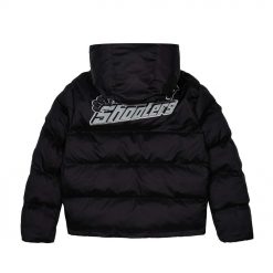 TRAPSTAR SHOOTERS HOODED PUFFER JACKET BLACK REFLECTIVE