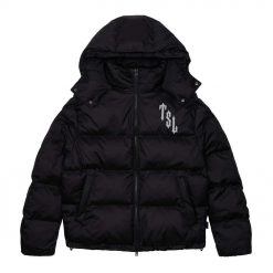 TRAPSTAR SHOOTERS HOODED PUFFER JACKET BLACK REFLECTIVE