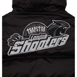 TRAPSTAR SHOOTERS HOODED PUFFER JACKET BLACK REFLECTIVE