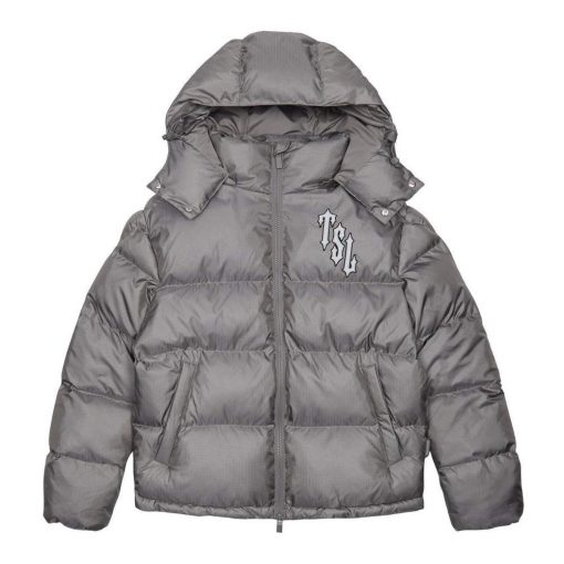 TRAPSTAR SHOOTERS HOODED PUFFER JACKET GREY