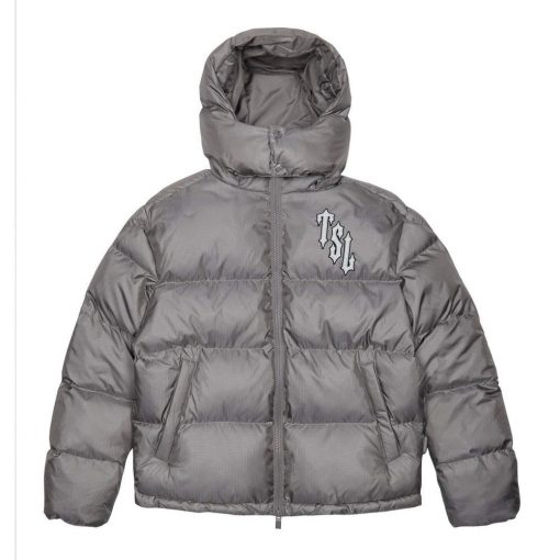 TRAPSTAR SHOOTERS HOODED PUFFER JACKET GREY