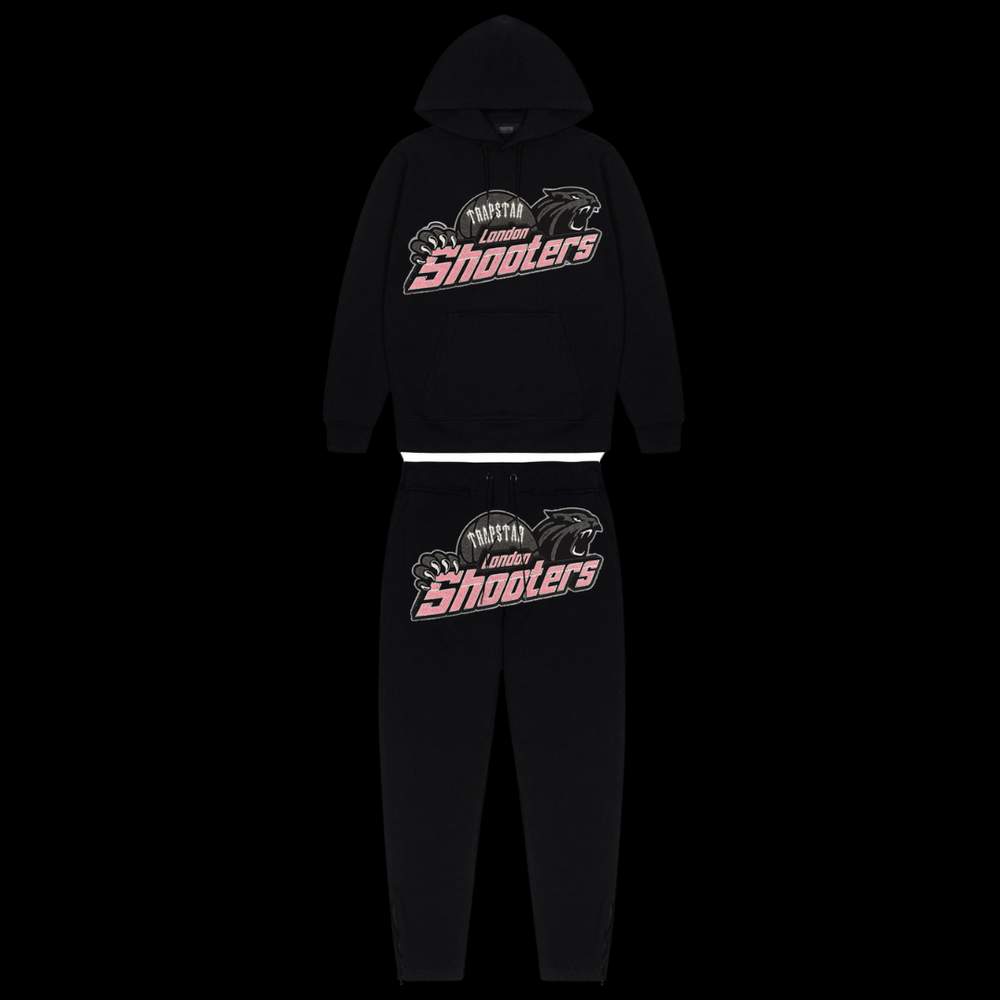 TRAPSTAR SHOOTERS HOODED TRACKSUIT BLACK PINK