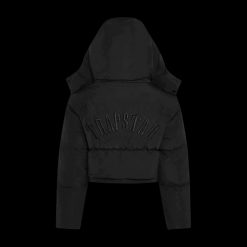 TRAPSTAR WOMENS ARCH AW23 HOODED PUFFER JACKET BLACK