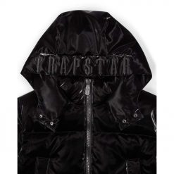 TRAPSTAR WOMENS ARCH AW23 HOODED PUFFER JACKET GLOSS BLACK